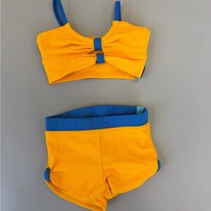 Bright Yellow and Blue Tiger Friday Two-Piece Set